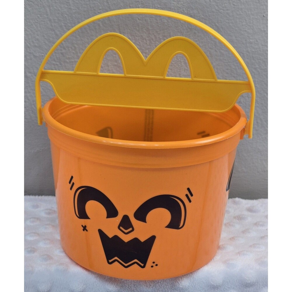 McDonald's Happy Meal Halloween Boo Bucket Pail Orange 2025 Folding Arch Handle